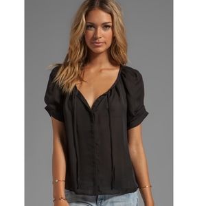 Joie Silk Berkeley Blouse - Black - Large